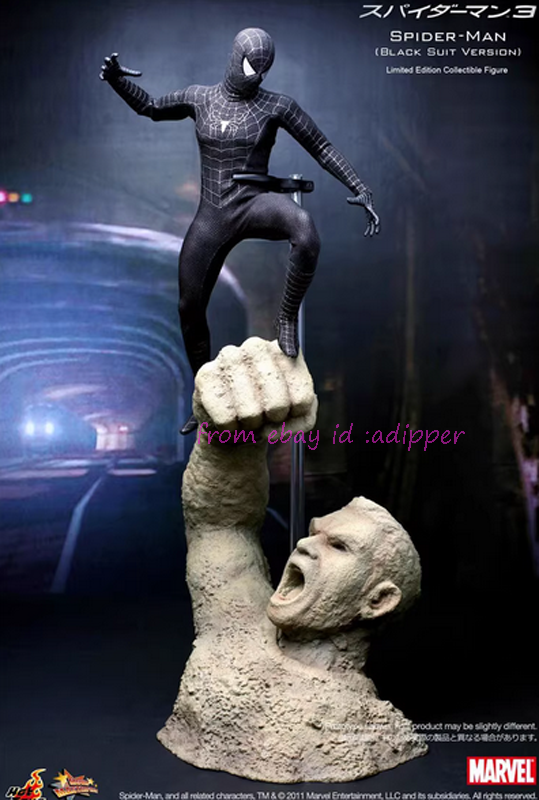 Perfect Hot Toys Mms165 1/6 Black Suit Ver Spiderman With Sandman