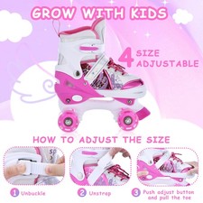 Patines para niños talla 4 para niños de diferentes edades luz ajustable JJHL