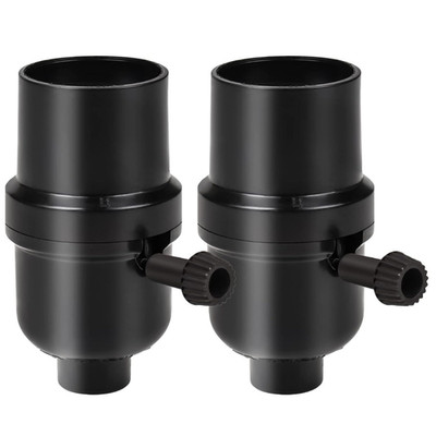 2 Pack 3-Way Lamp Socket Replacement E26 Base   UL Listed Turn Knob Low-Med-High