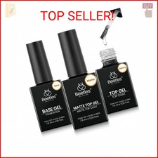 Beetles Gel Top Coat, Matte Top and Base Coat Set, 3 Pcs 7.5ml Glossy Matte No W