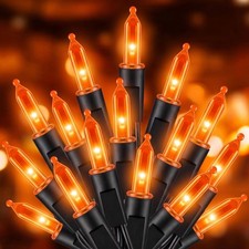 Orange Led Halloween Lights Indoor Outdoor, 66ft 200led Mini String Lights