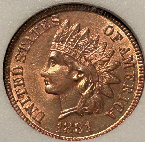 1881 Beautiful Indian Cent, Beautiful Red/Brown, Buy the Coin NOT the Holder!!