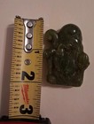 2."old China Ancient Cashien Jade Carved Wealth Pendant Statue- dark green — photo 4