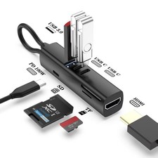 7 in 1 USB-C HUB Type-C Adapter MacBook/Windows Multi 3.0 4K HDMI Ethernet NEW