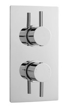 Image of Round Concealed Twin Thermostatic Shower Valve (1 Outlet) - Chrome