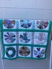 Hand Crafted Vintage Patch Quilt Floral Design