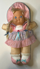 Fisher Price Puffalump Nylon Kids Doll Blonde Blue Eyes Braids Plush 19"