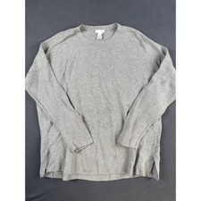 J Jill Top Women Medium Heather Gray Waffle Knit Sweatshirt