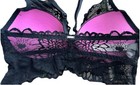 Victoria's Secret PINK Bra XS Underwire Black Lace Push Up Racer Back — photo 2