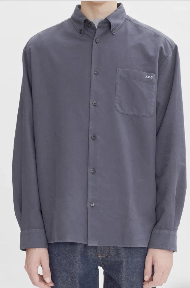 A.P.C. - Men - Jacket - Shirt - L - Grey - Designer - Paris - Brand New w/ Tags - Image 2 of 4