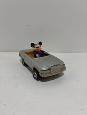 Masudaya Vintage Tin Toy Car Disney Mickey Mouse Benz Silver 1980s