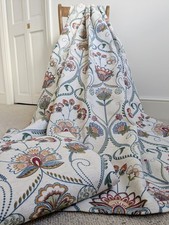 Dunelm Curtains W168 x D182 cm Evelyn Embroidered Beige Floral Pencil Pleat 