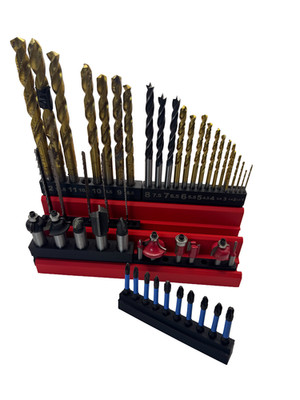 60x PLUS Sechskant Bit, Bohrer, Oberfräse & Stichsäge Bithalter FREISTEHEND