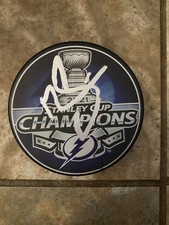 Mathieu Joseph signed 2021 stanley cup championship puck autograph with proof 