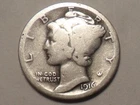 1916-P "FIRST YEAR PHILLY" LIBERTY MERCURY 90% SILVER DIME MINTAGE 22,180,080!!
