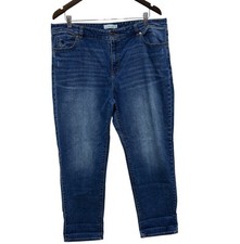 LL Bean Signature Jeans Womens 16 Blue Straight Leg Stretch Denim Medium Wash