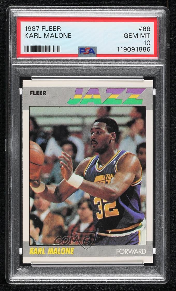 1987-88 Fleer Karl Malone #68 PSA 10 GEM MT HOF 1by