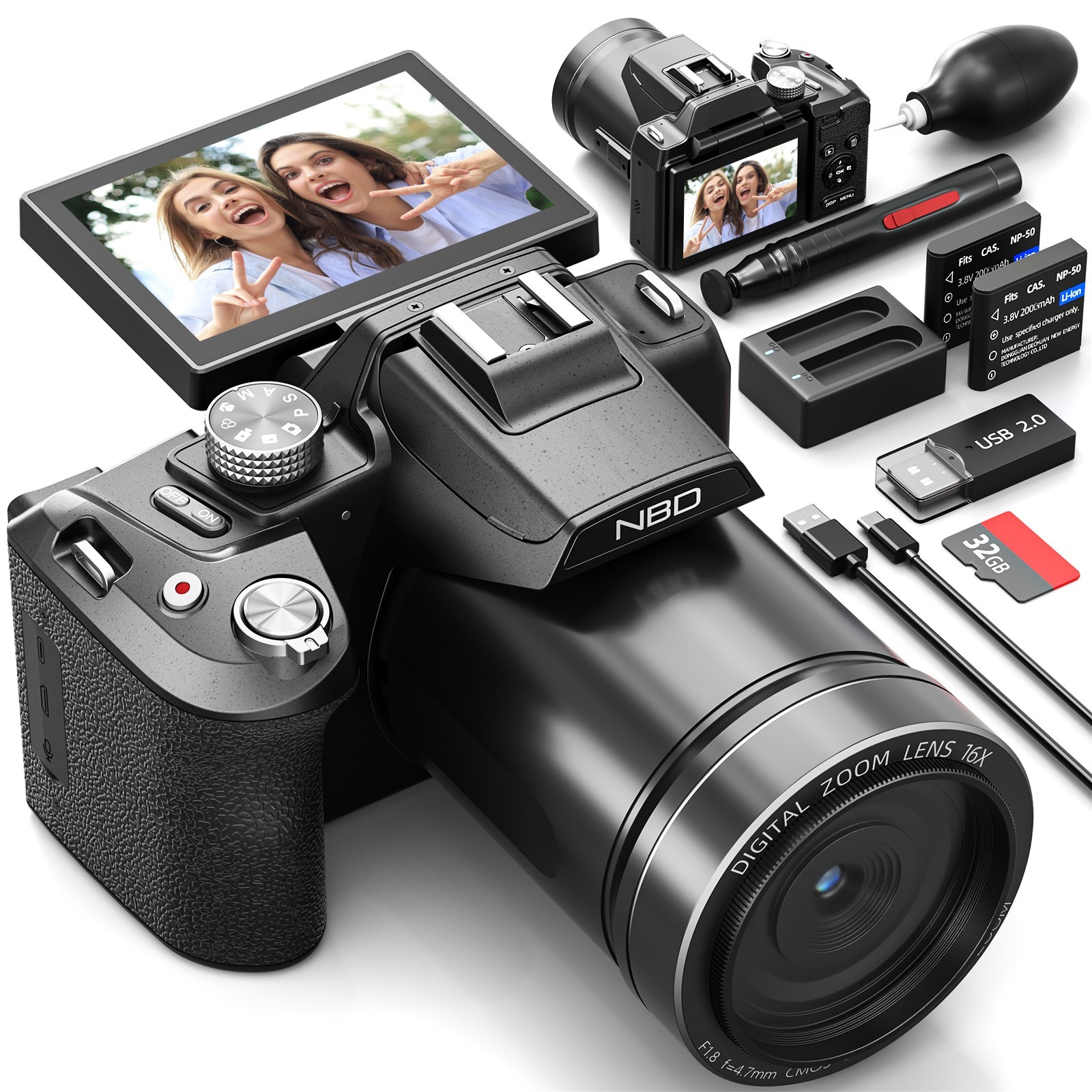 5K 64MP Digital Cameras for Photography Professional Camera for YouTube WiFi