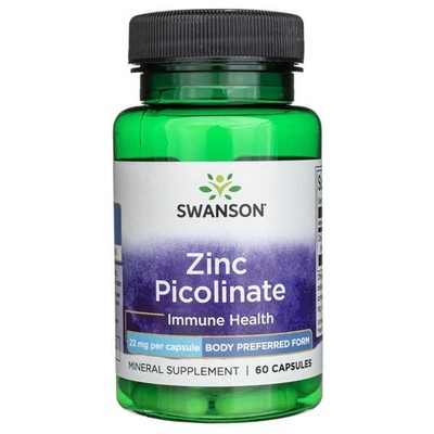 Swanson Zink Picolinat Zinc Picolinate 22mg 60 Kapseln Immunsystem