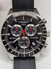 Tissot PRS516 Chronograph Watch w/ Date WR 10 Bar 100M on Rubber Band- Runs Well