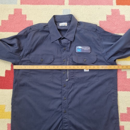 Carhartt Shirt Long Sleeve Workwear Vintage Mens Workwear - XXL Blue - Picture 5 of 8