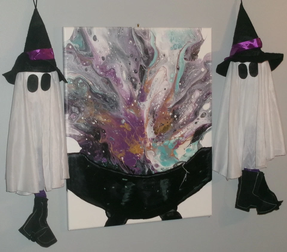 Acrylic Painting *Original Art* Magical Mystical Cauldron * 16x20 Halloween - Image 3 of 3
