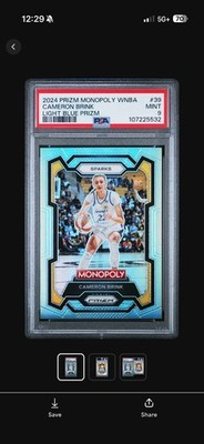 Panini 2024 Prizm Monopoly WNBA Cameron Brink #39 Light Blue Prizm /199 PSA 9 RC