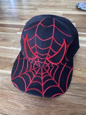 SPIDERMAN DESIGN KIDS BASEBALL BLACK CAP WITH ADJUSTABLE Sparkle Eyes