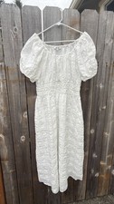 Madewell Tiered Dress White Coquette Milkmaid Maxi Beachy Puff Sleeve Size XL