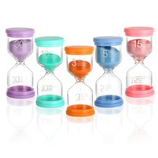 Set di 5 clessidra bambini in colori Macaron: timer cucina da 5, 10 e clessidra 