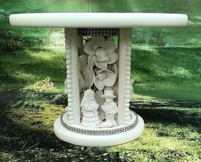 12 ZOLL WEISS LACKIERT HANDGEFERTIGT MASSGESCHNEIDERT HOLZSOCKEL HOCHZEITSTORTE STÄNDER