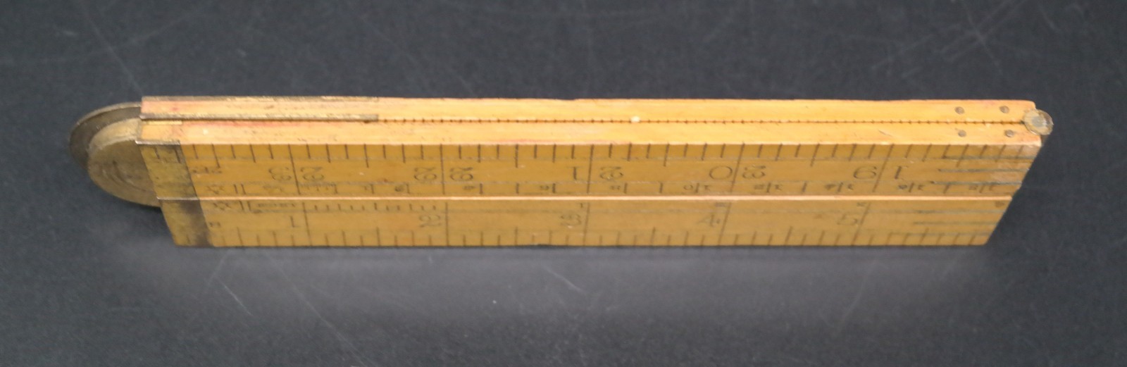J Rabone And Sons  No. 1190 Boxwood & Brass 26" Folding Ruler/Level.