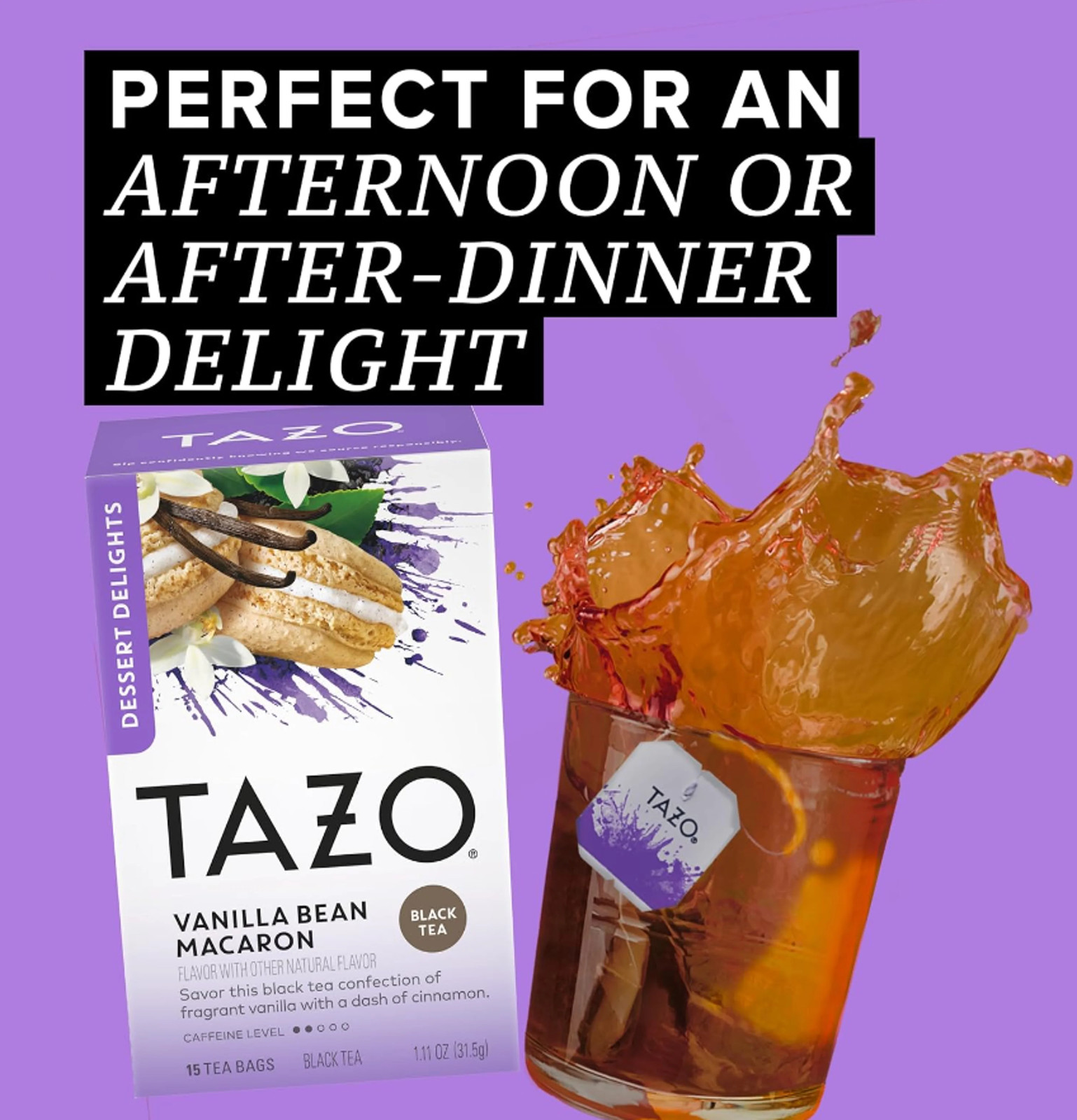 Tazo Dessert-Inspired Variety Pack Flavored Tea Bags, Glazed Lemon Loaf & Vanill