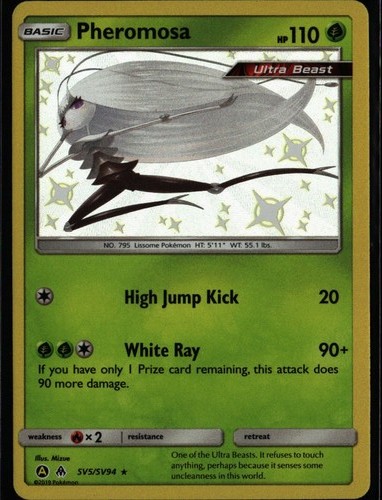Pheromosa Shiny Holo Rare Hidden Fates Shiny Vault SV5/SV94 Grass Pokemon Card