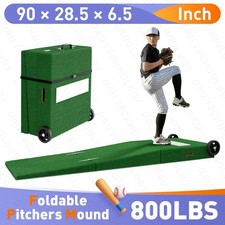 Foldable Pitching Mound,90in Portable Pitcher Mound W/Pro Pitching Rubber&Wheels