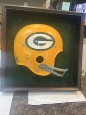 Vintage 1970s Green Bay Packers NFL Helmet Shadow Box Plaque, 16"