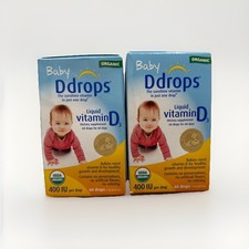 2pk Baby Ddrops Vitamin D3 Liquid 400 IU Organic 60 Drops Each NEW Exp 05/27