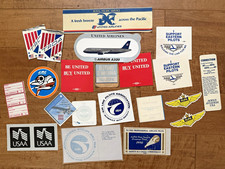 Vintage Airline Pilot Sticker Decal Lot United ALPA RUPA Eastern Boeing 21 Pc