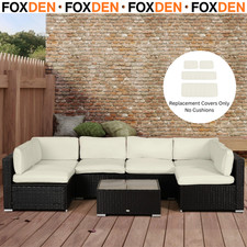 12 Cushion Cover Replacement Set for Garden Rattan Sofa Seat Outdoor Furniture