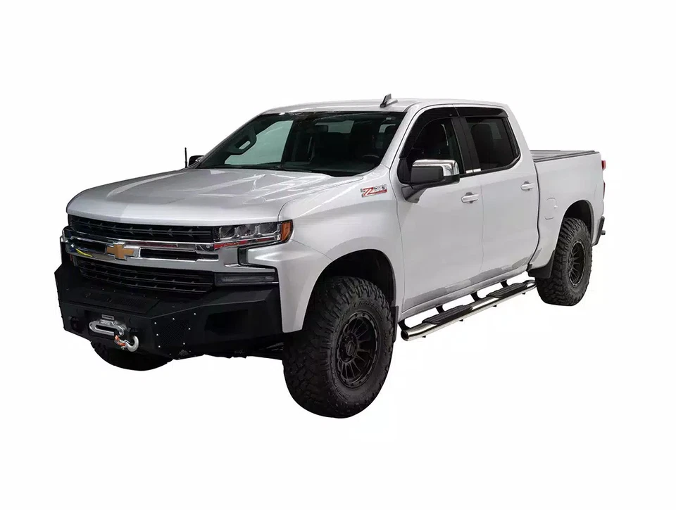 Ionic 5" Stainless Curved Nerf Bars Fit 07-18 Slvrd/Sra 1500,07-19 2500/3500 Reg Foto 2 de 4