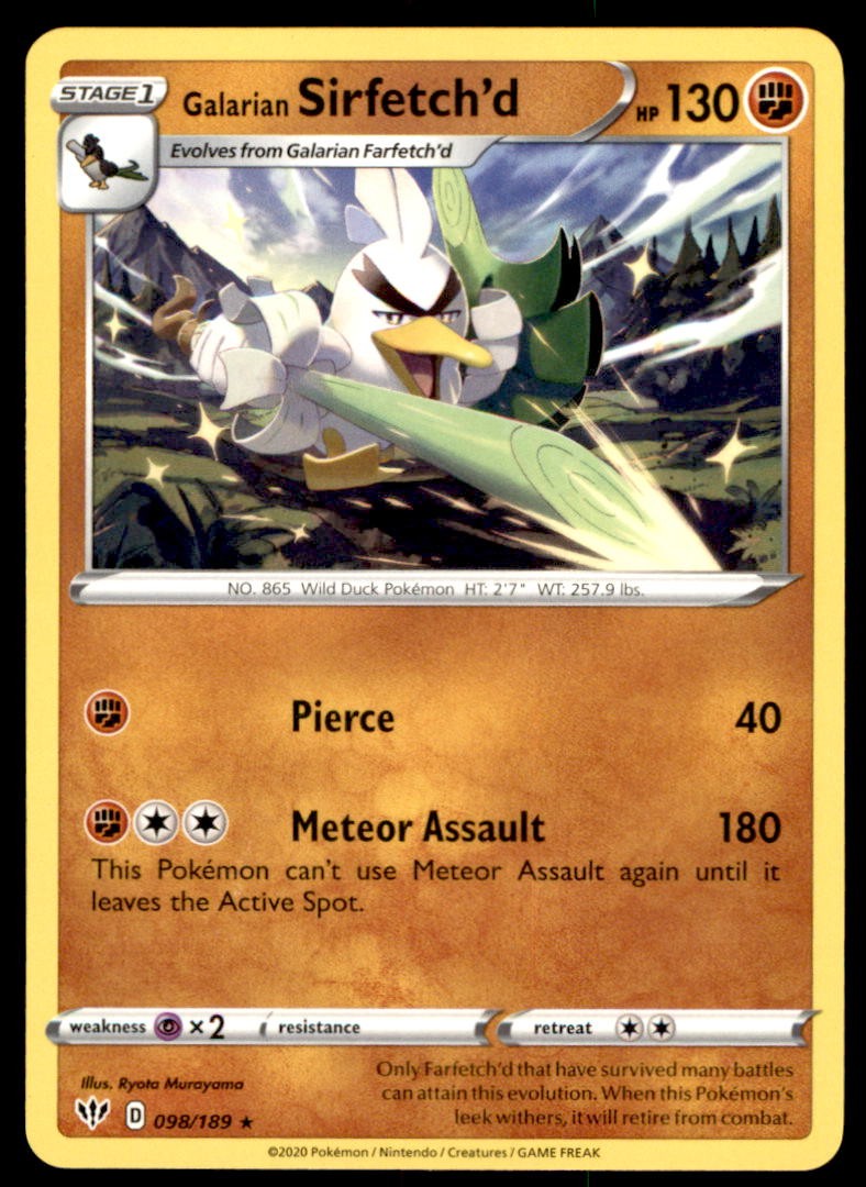 Galarian Sirfetch'd (Cracked Ice holo) 98/189 Pokemon Holo LP