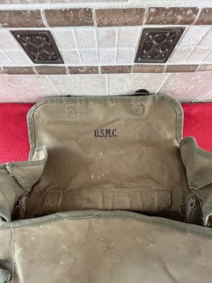 WWII USMC Musette Bag - WW2 MARINE CORPS Haversack Bag - RARE WW2