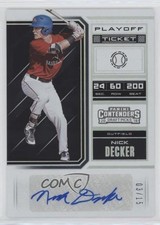2018 Panini Contenders Draft Picks Playoff Ticket 3/15 Nick Decker #75 Auto 5w7