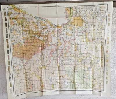 #ad Antique Map 1906 Blue Earth County Minnesota Mankato Good Thunder 34X31quot; #21138 $33.56
