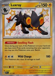 Luxray 137/091 Paldean Fates Shiny Rare Holo