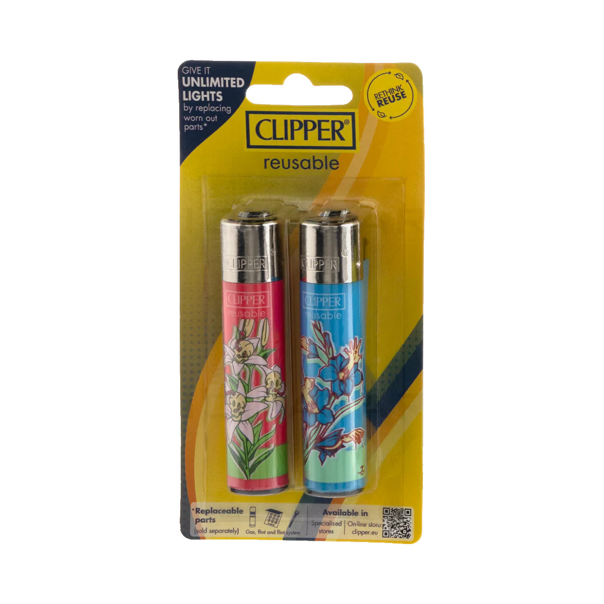 S 2-pack Refillable Lighters (assorted Designs)