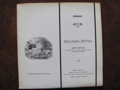 Benjamin Britten, Clifton Ware, William L. Jones, Hamline University A Cappella