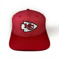 Vintage Kansas City Chiefs Snapback Hat, Football, Grid Pattern NFL Cap - LOGO 7