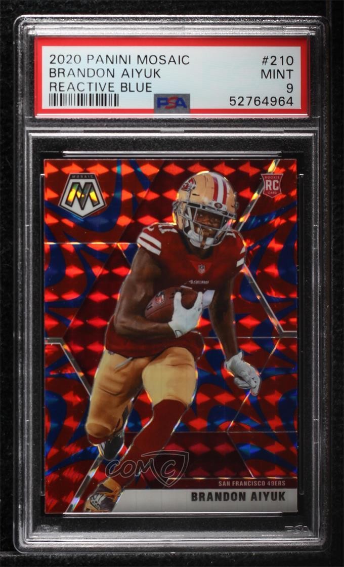 2020 Mosaic Rookies Reactive Blue Prizm Brandon Aiyuk PSA 9 MINT Rookie RC 2l4