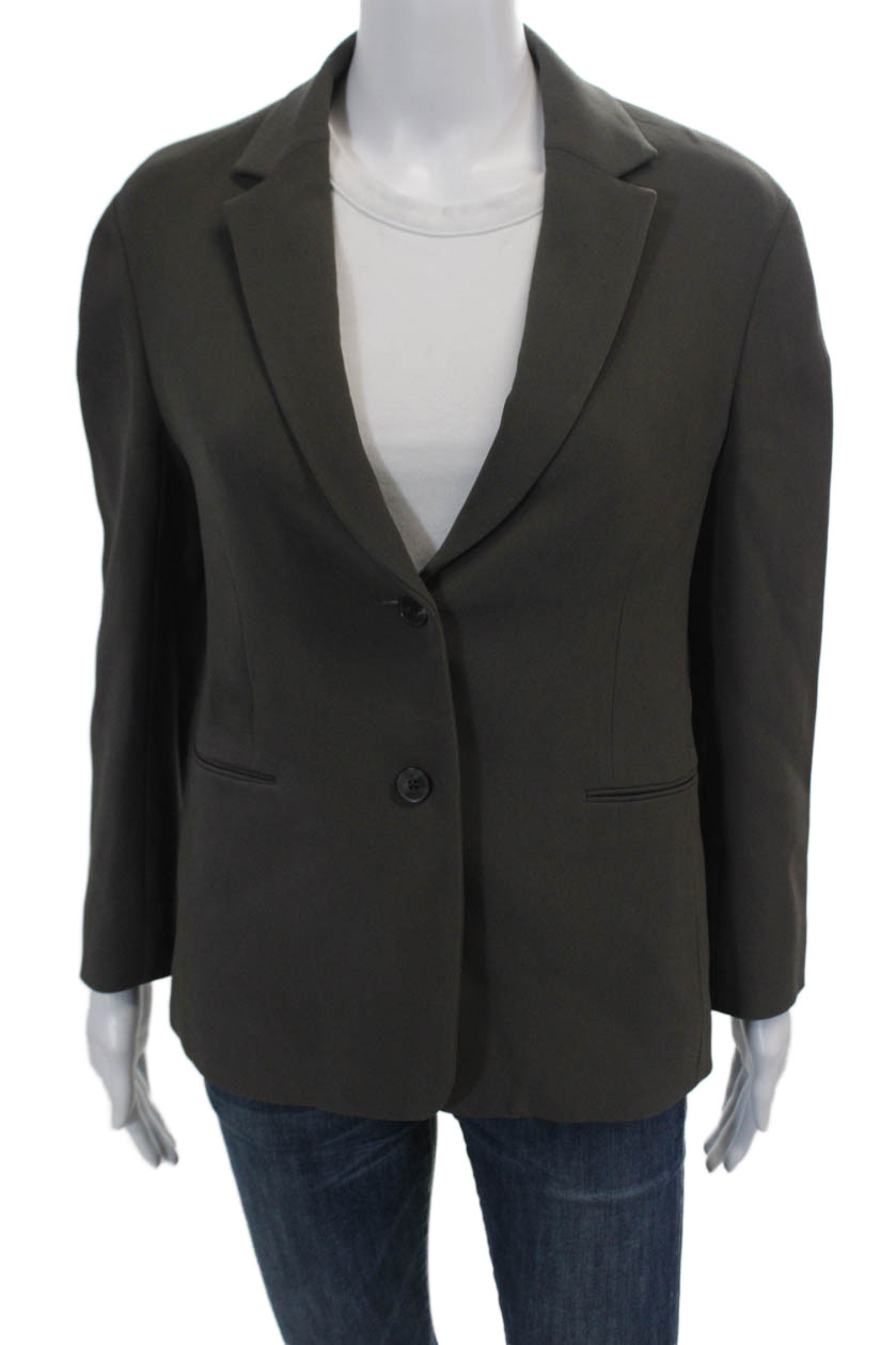 The Row Womens Solid Two Button Notched Lapel Bla… - image 1